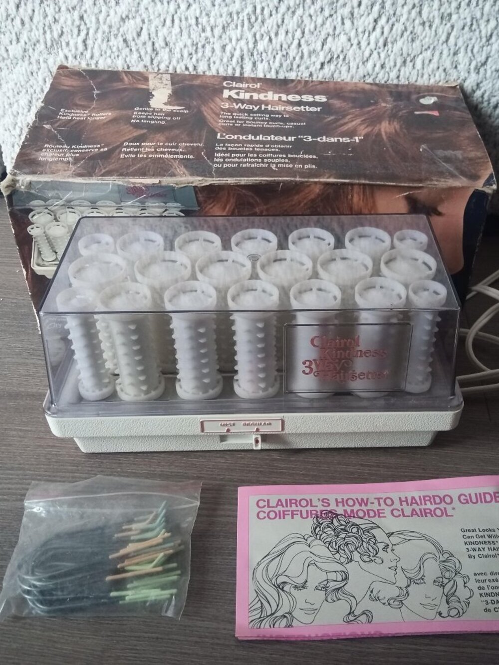 Vintage CLAIROL Kindness 3-Way Hairsetter Heated Rollers, 1978
